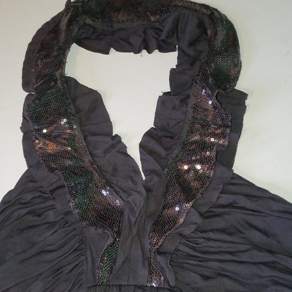 NEW Express grey M sparkle halter tank top - Picture 2 of 6